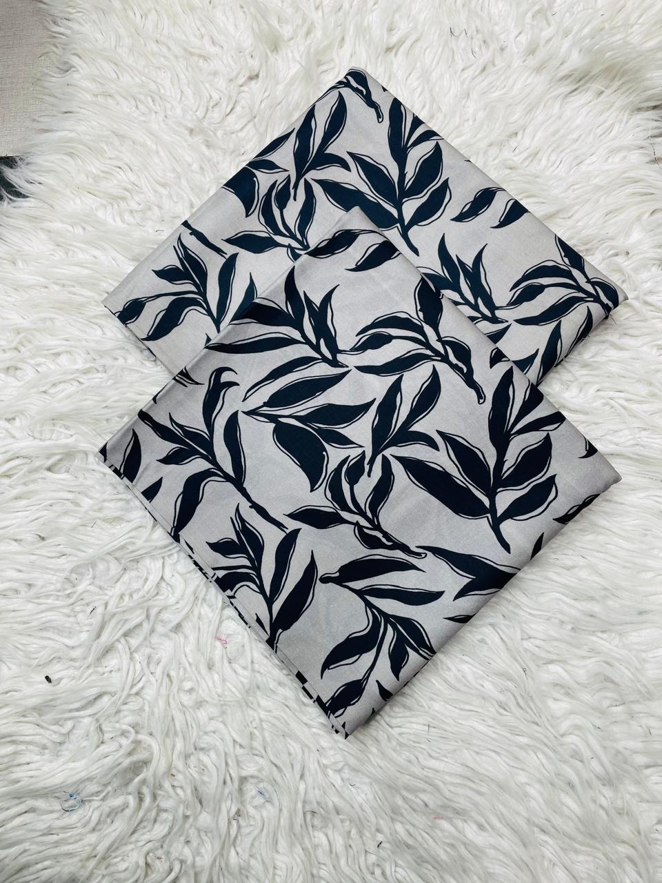 2 PC Linen Allover Unstitched Suit Vol-6140