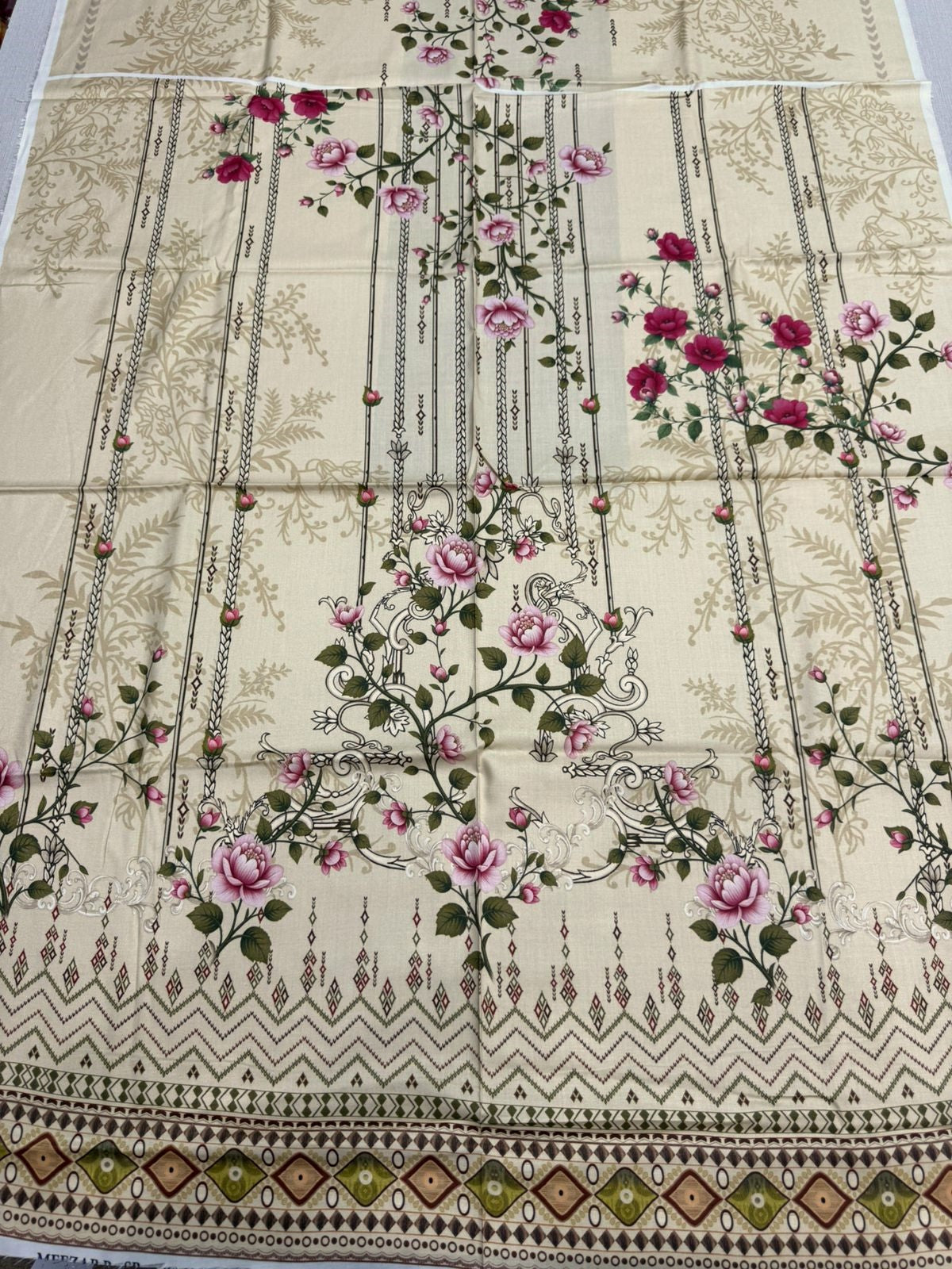 3Pc Linen Unstitched Suit - 0081