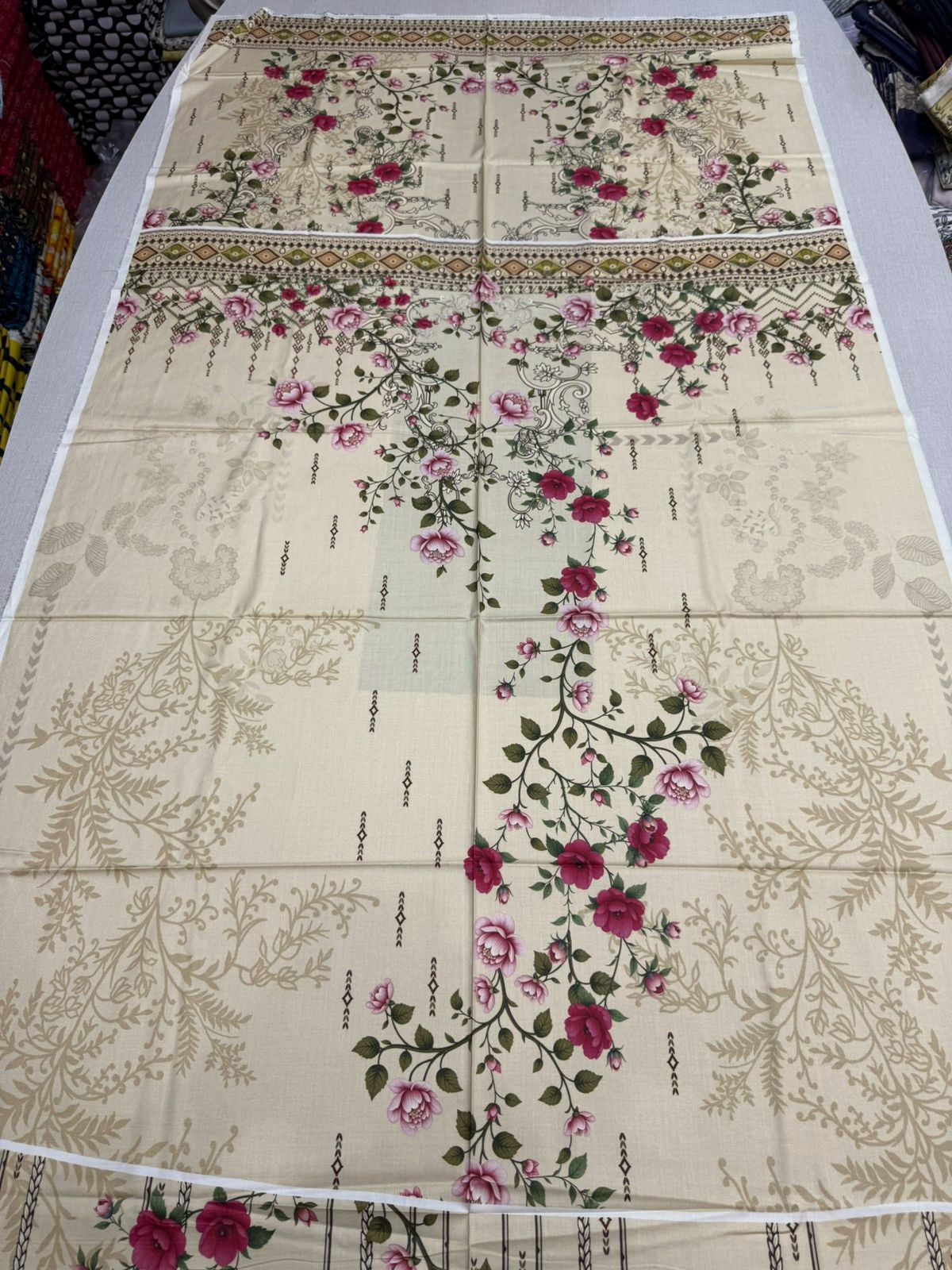 3Pc Linen Unstitched Suit - 0081