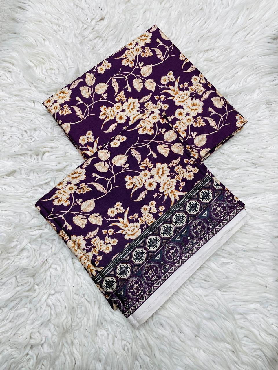 2Pc Linen Allover Unstitched Suit -0099