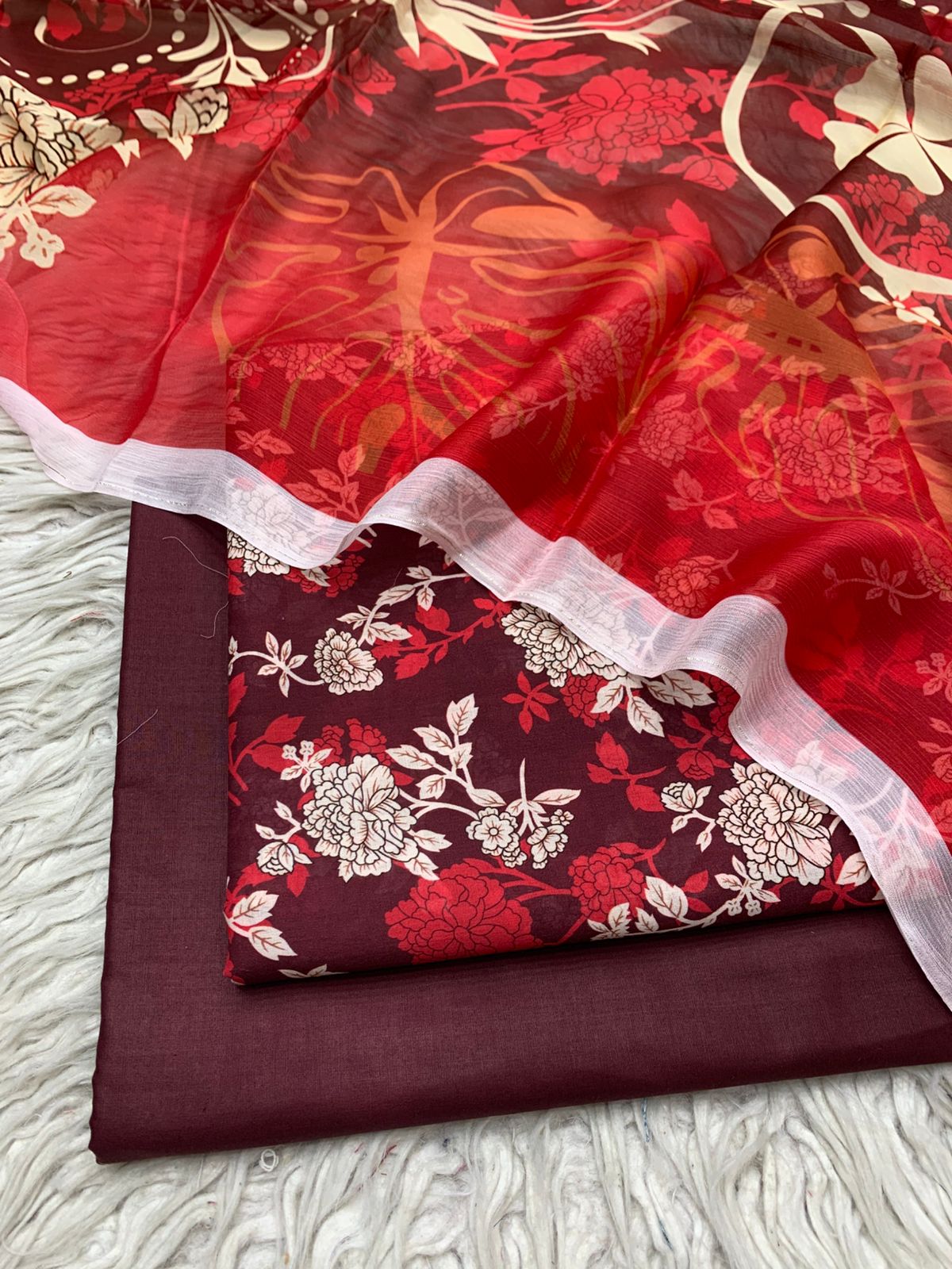 3pc Lawn Gul E Zahara by Bin Noor Unstich Suit Vol-42