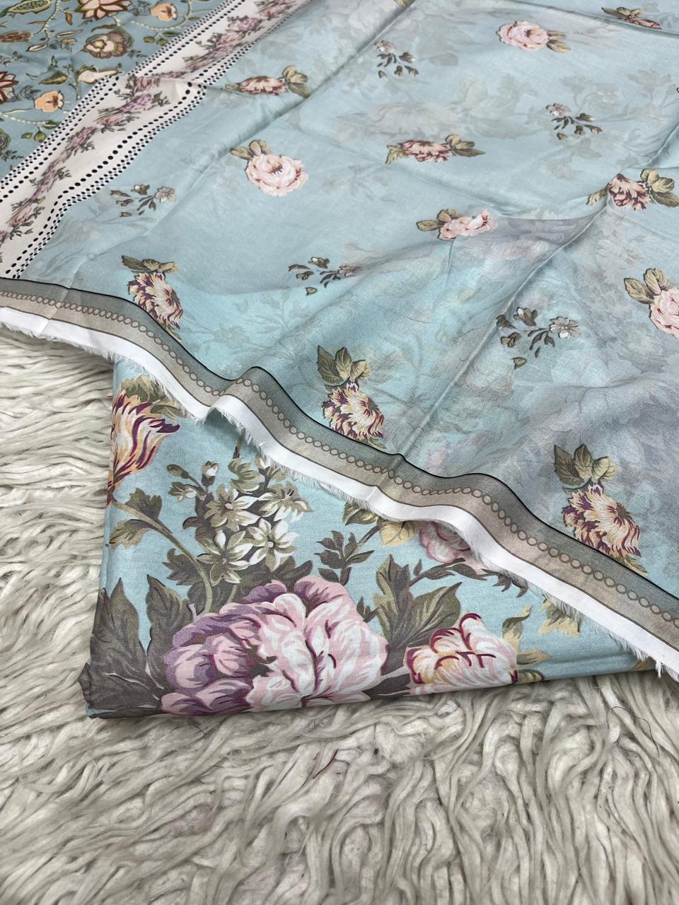 3Pc Supima Lawn Suit Vol-0011