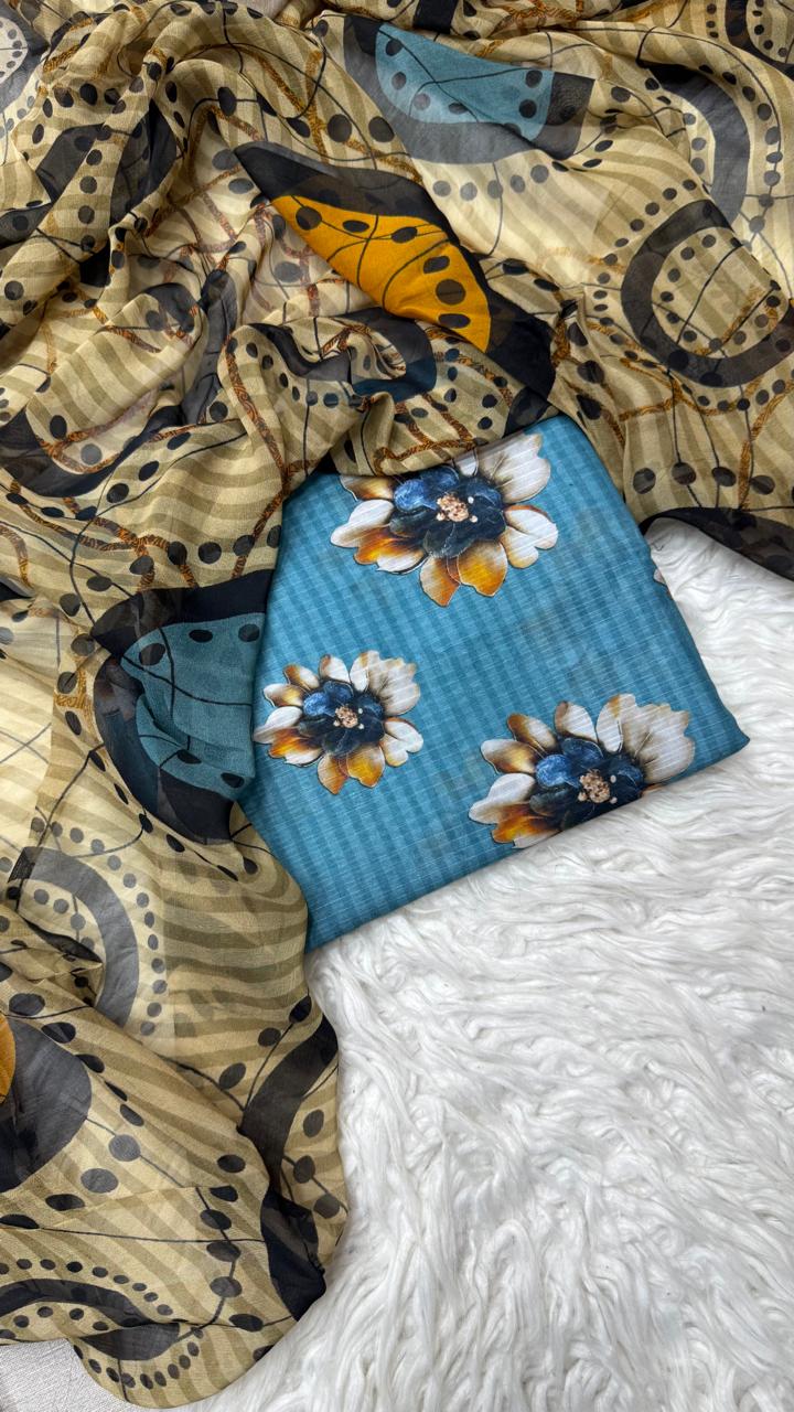 3Pc Nino Lawn with Chiffon Dupatta - #38296