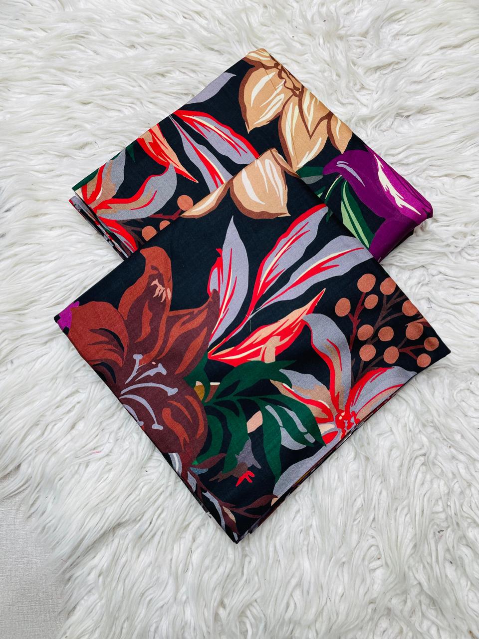 2 PC Linen Allover Unstitched Suit Vol-6168