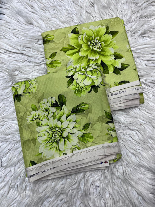 2Pc Designer Bana Doria Linen Suit - 0078