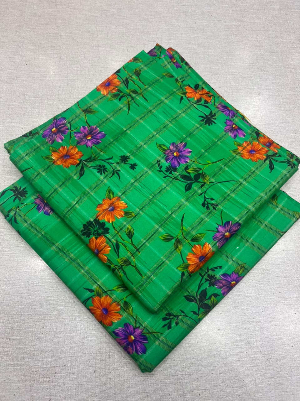 2Pc Zari Linen Same Printed Unstitched Suit 296