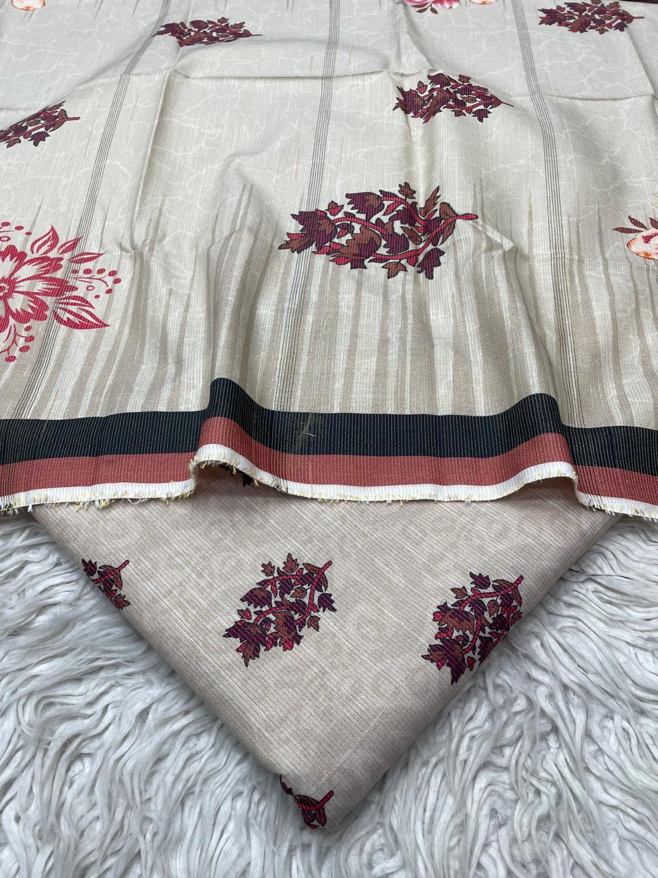 3Pc Chamki Khaddar Unstitched Suit Vol-0132