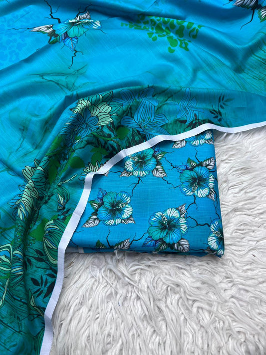 3Pc Slub Khaddar Unstitched Suit - 405