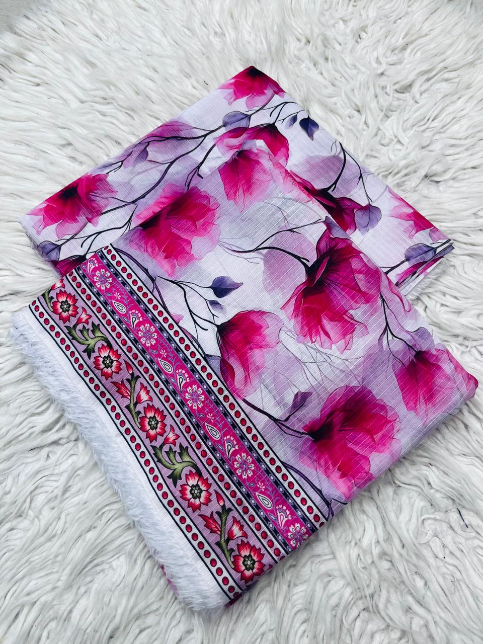 2Pc Sapphire Lawn Bana Dora Allover Unstitched Suit Vol-0119