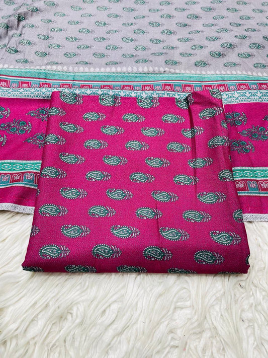 2 PC Dhanak Printed Kameez & Dupatta Unstitched Suit D#34756