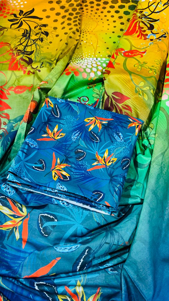 3 PC Linen Unstitched Suit D-32641