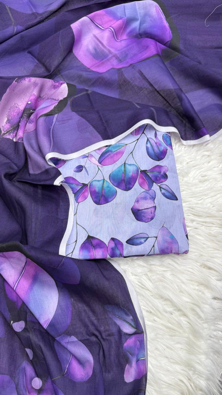 3Pc Civic Lawn Unstitched Suit - #42481