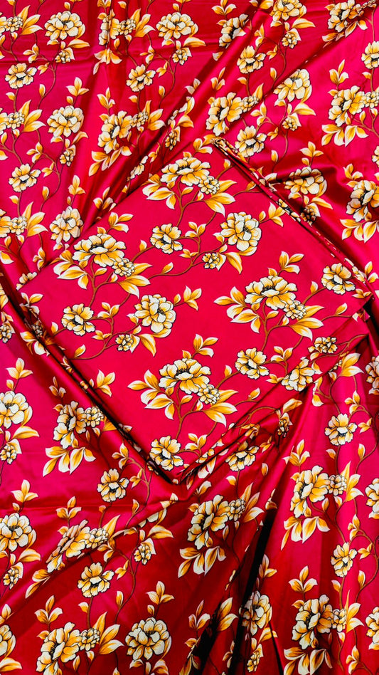 2 PC Linen Allover Unstitched Suit D-31899