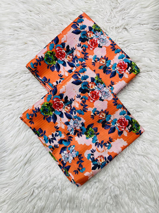 2Pc Bana Doria Linen Unstitched Suit - 407