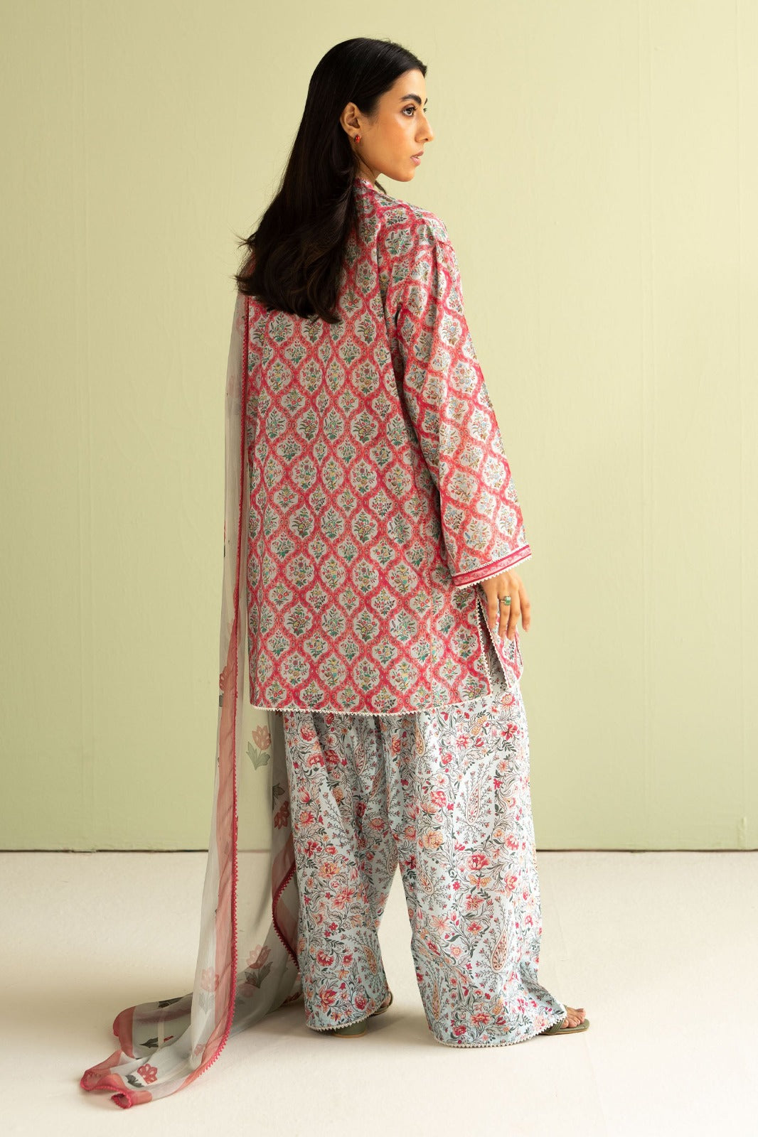 3Pc Supima Lawn Unstitched Suit 1432