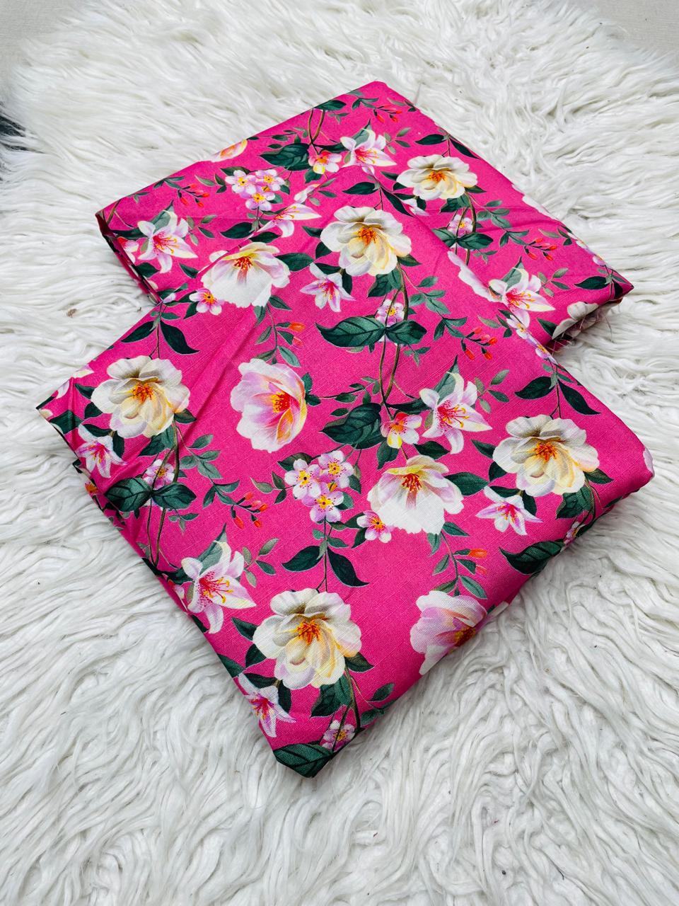 2 PC  Slub Khaddar Allover Unstitched Suit D#43616