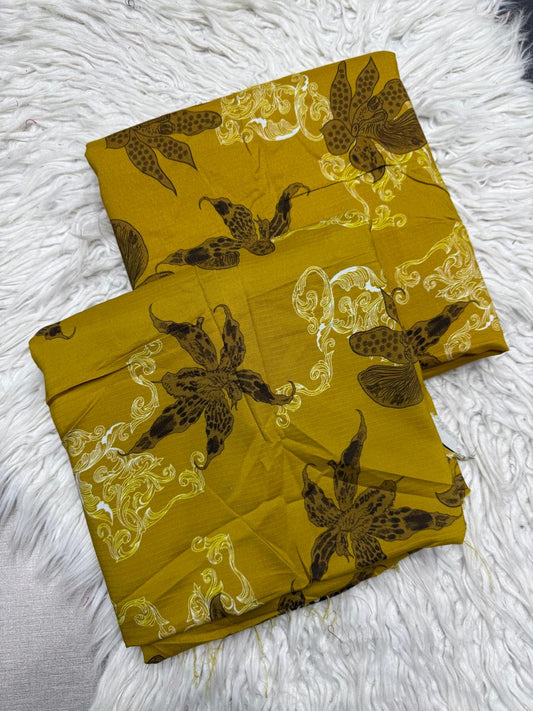 2Pc Bana Doria Linen Unstitched Suit - #42076