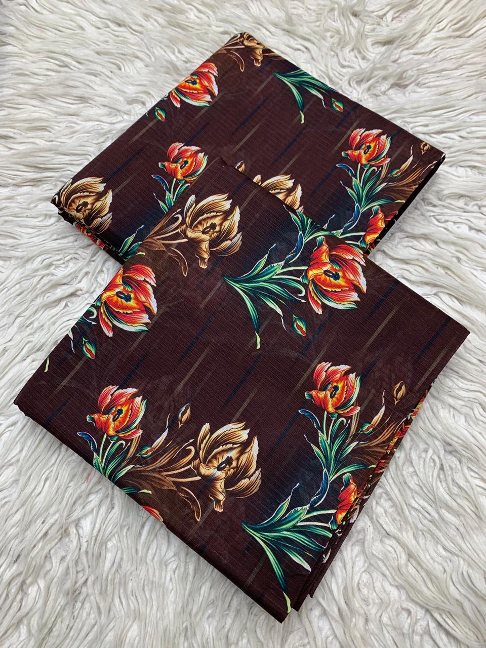 2Pc Sapphire Lawn Bana Dora Unstitched Suit Vol-479