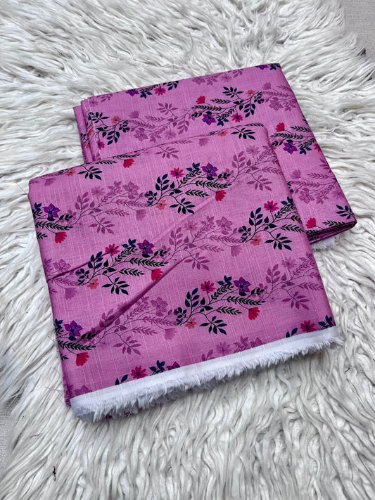 2PC  Slub Khaddar Unstitched Suit - 0091