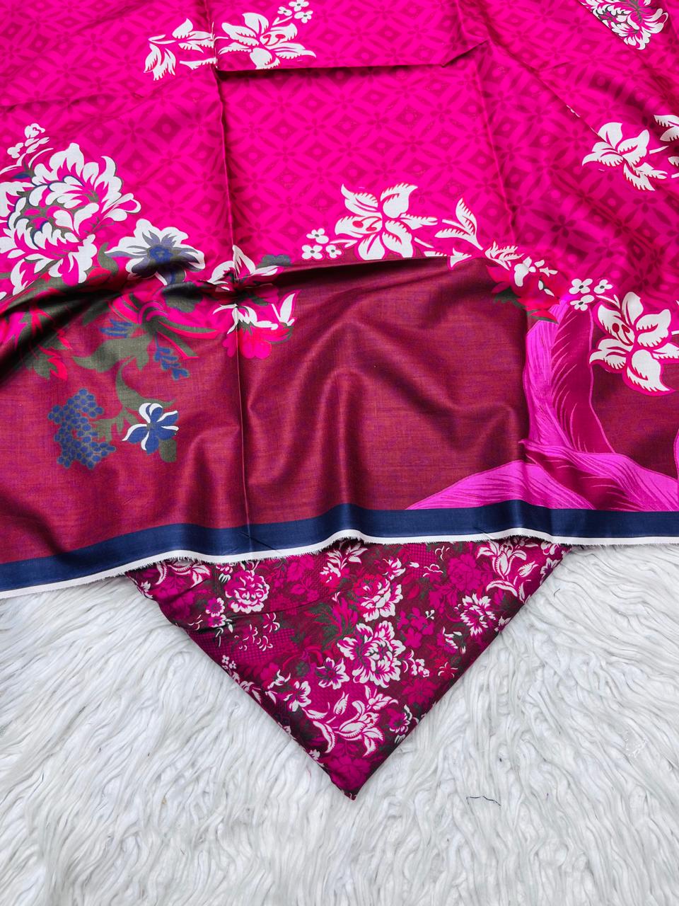 3Pc Crystal Linen Allover Suit Vol-0121