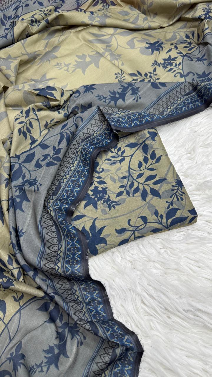3Pc Civic Lawn Unstitched Suit - #42195