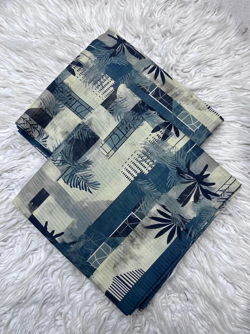 2Pc Sapphire Lawn Bana Dora Allover Unstitched Suit Vol-0119