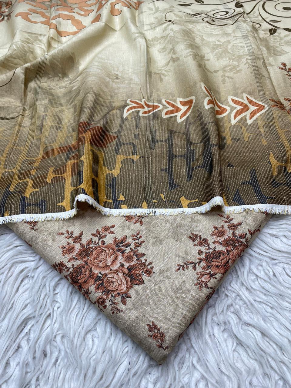 3Pc Chamki Khaddar Unstitched Suit Vol-0132