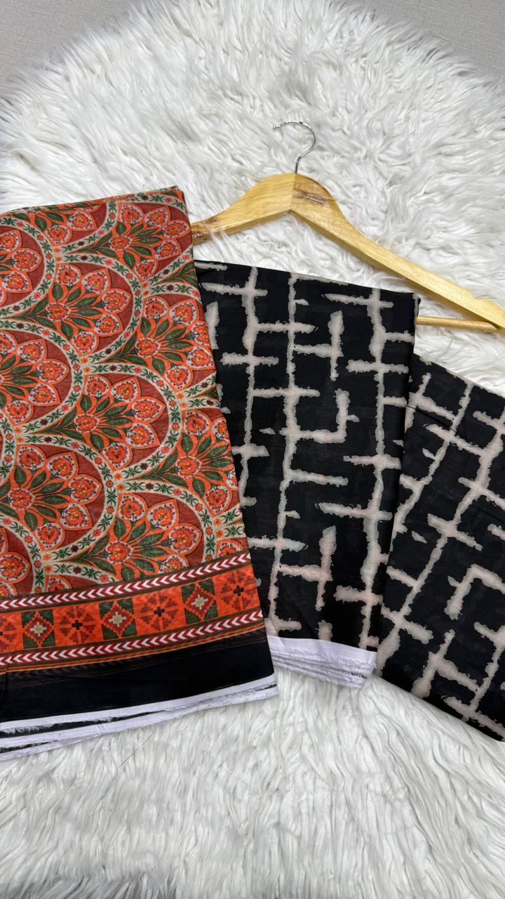 3Pc Supima Lawn Allover Suit - #40501