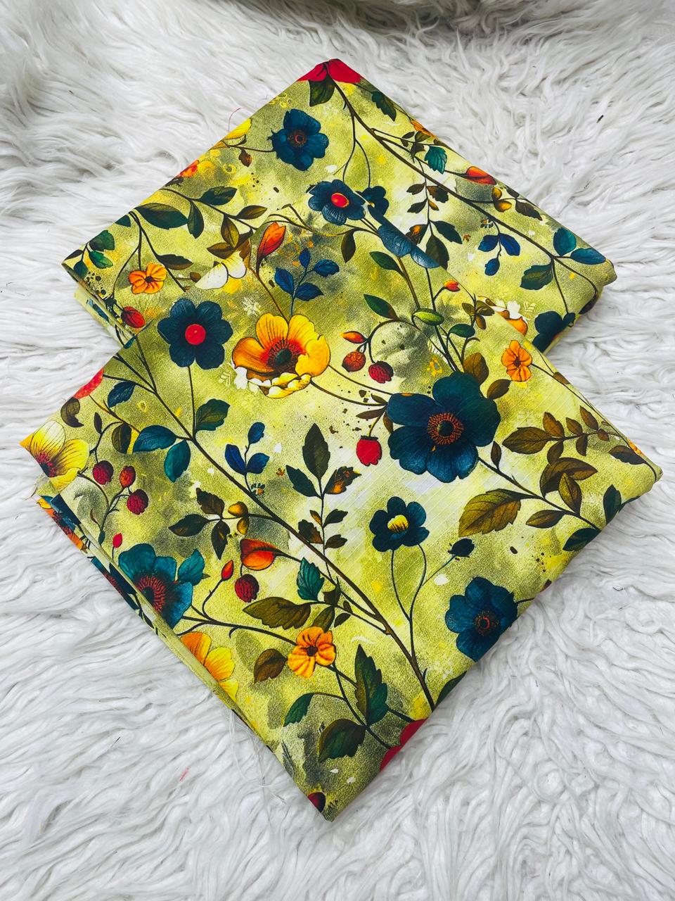 2 PC BANA DORA LINEN UNSTITCHED SUIT VOL-0012