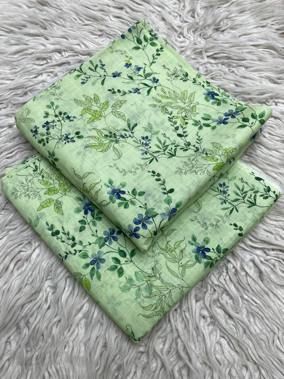 2Pc Supima Cross Slub Lawn Suit Vol-25