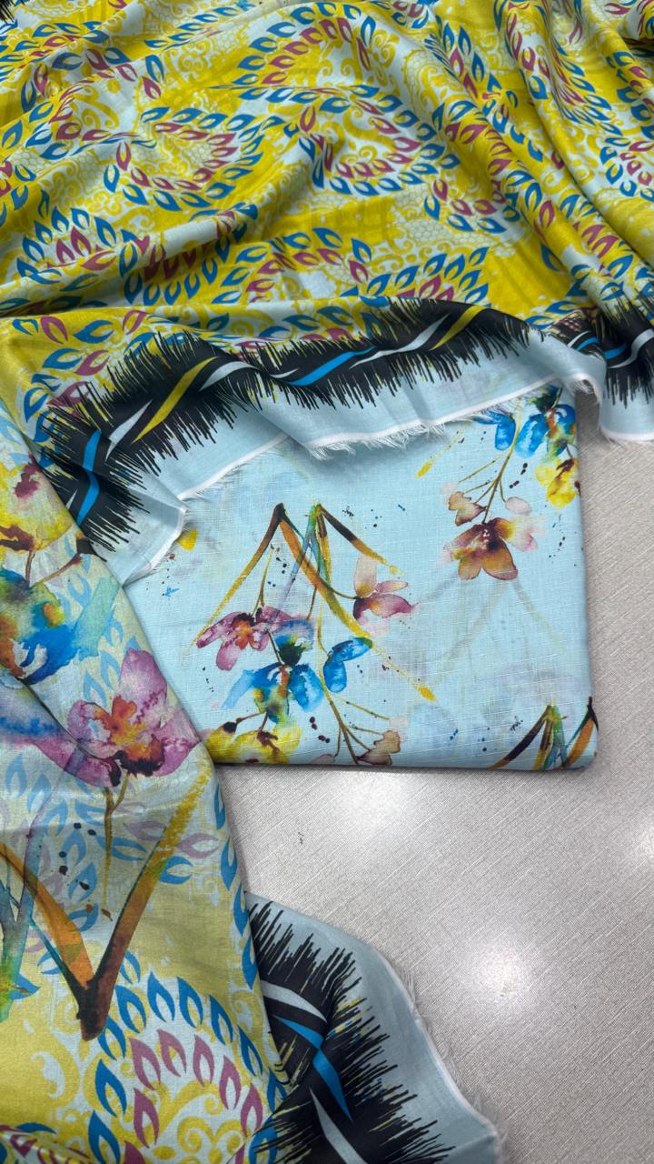 3Pc Lawn Bana Dora Unstitched Suit Vol-344