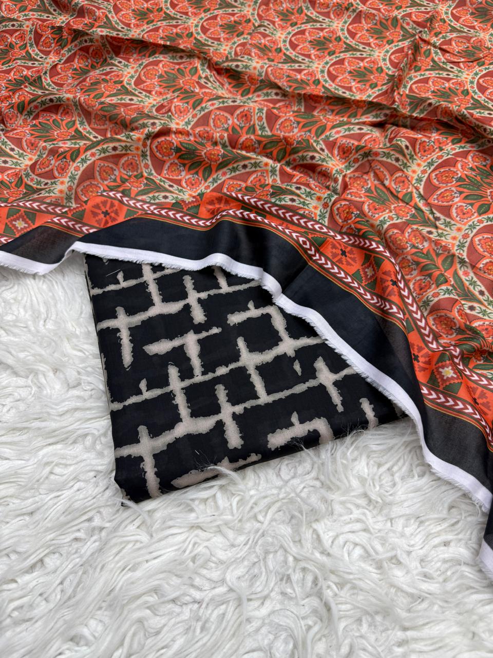3Pc Supima Lawn Allover Suit - #40501