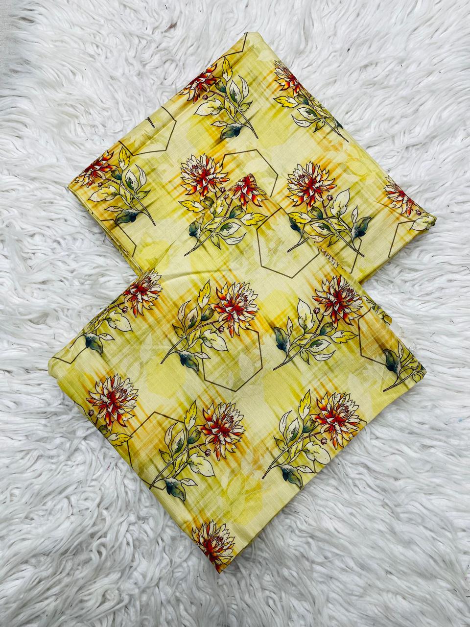 2Pc Linen Allover Unstitched Suit -0099