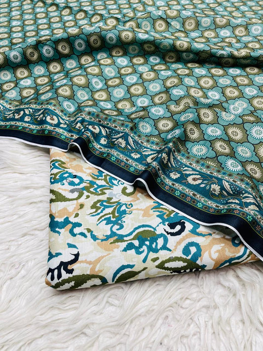 3 PC Slub Khaddar Allover Unstitched Suit Vol-0097