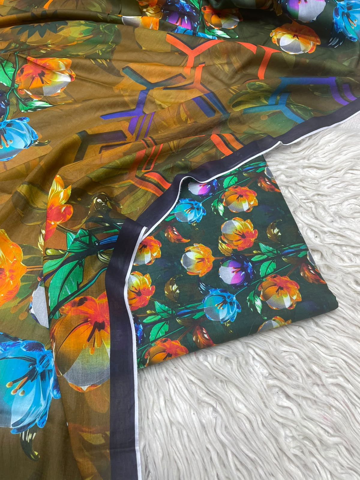 3Pc Same Digital Printed Lawn Suit 879