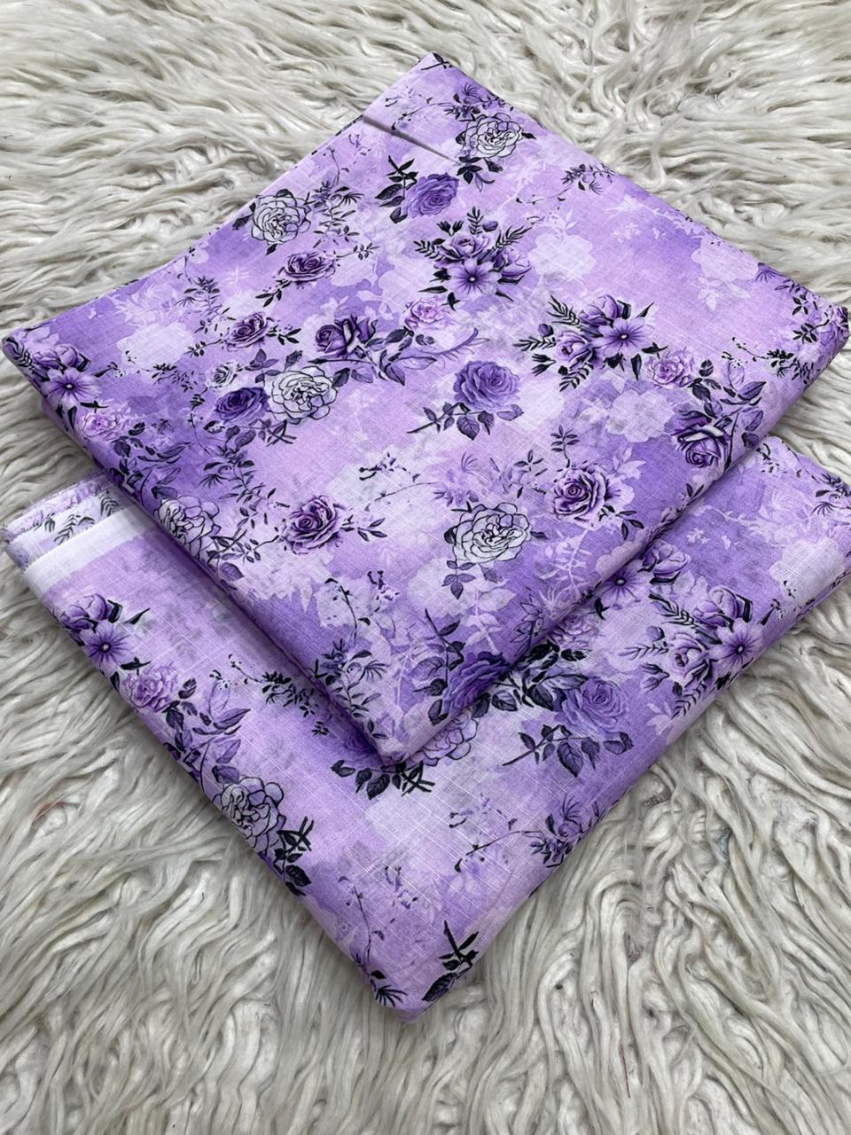 2Pc Supima Cross Slub Lawn Suit Vol-25