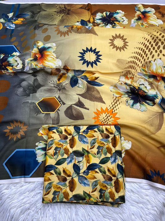 3Pc BanaDora Linen Allover Suit - 404