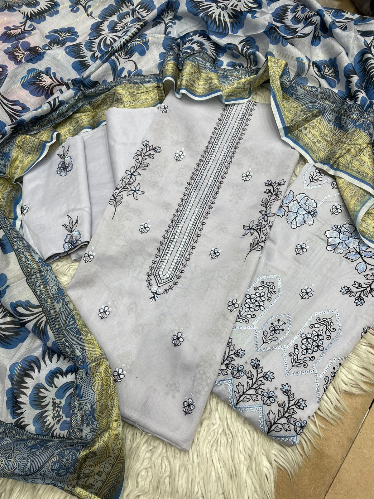 3Piece Unstitched Embroidered Ricamo