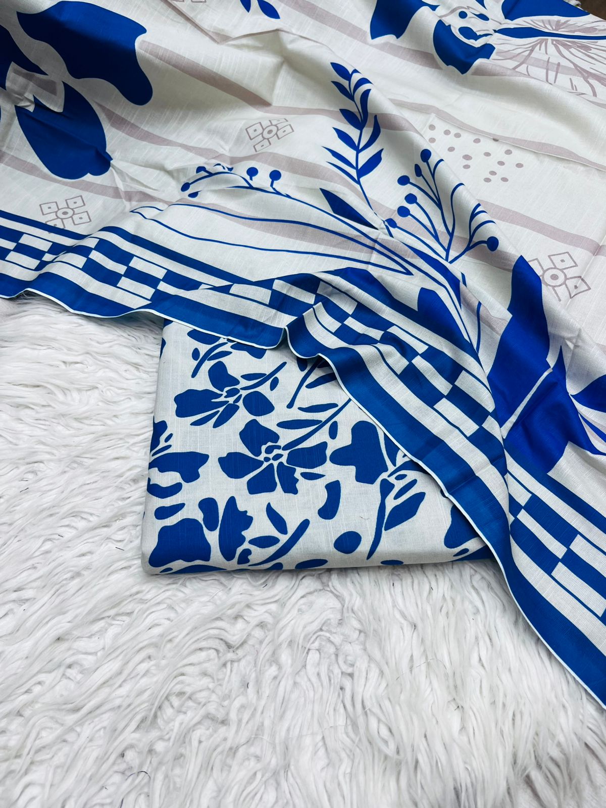 3Pc Slub Khaddar Allover Suit - 0076