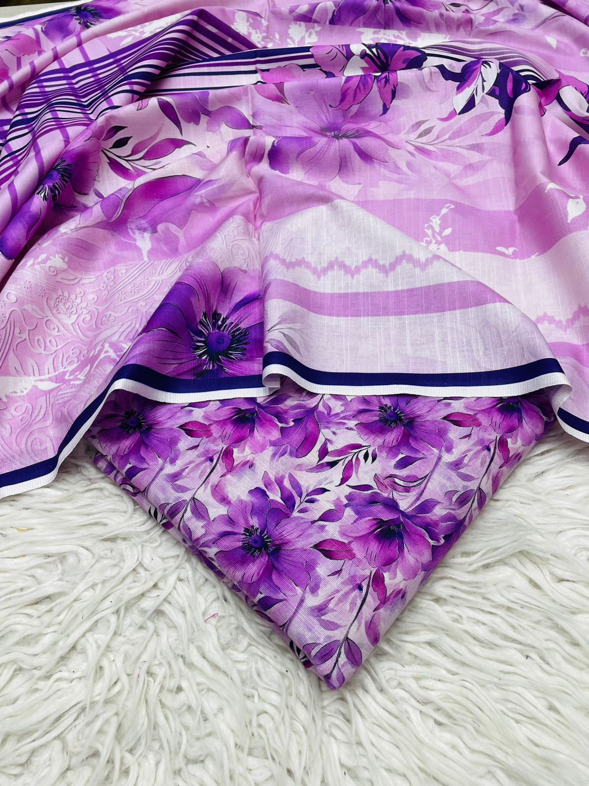 3Pc Slub Khaddar Unstitched Suit - 0098