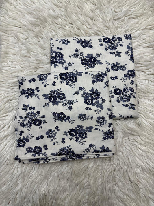 2Pc Slub Linen Unstitched Suit - D #41245