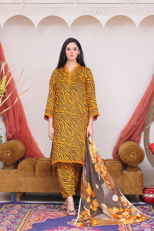 3Pc Supima Lawn Suit  - #41061