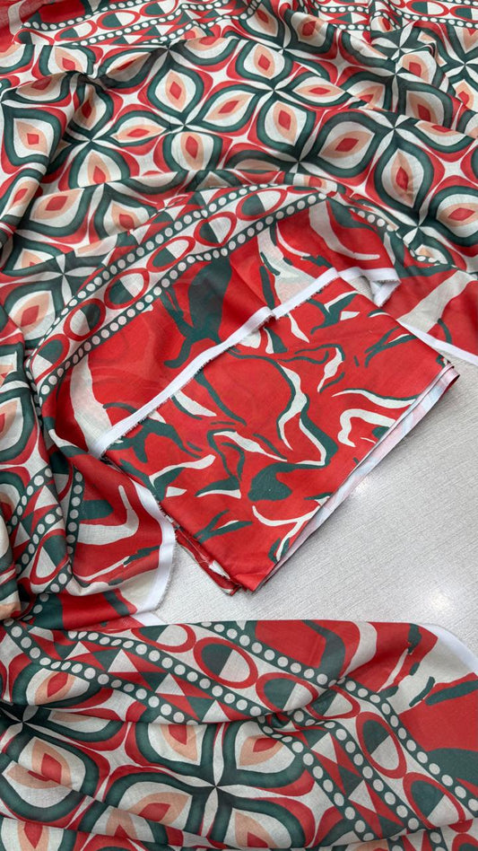 3Pc Supima Lawn Allover Suit  - #33691