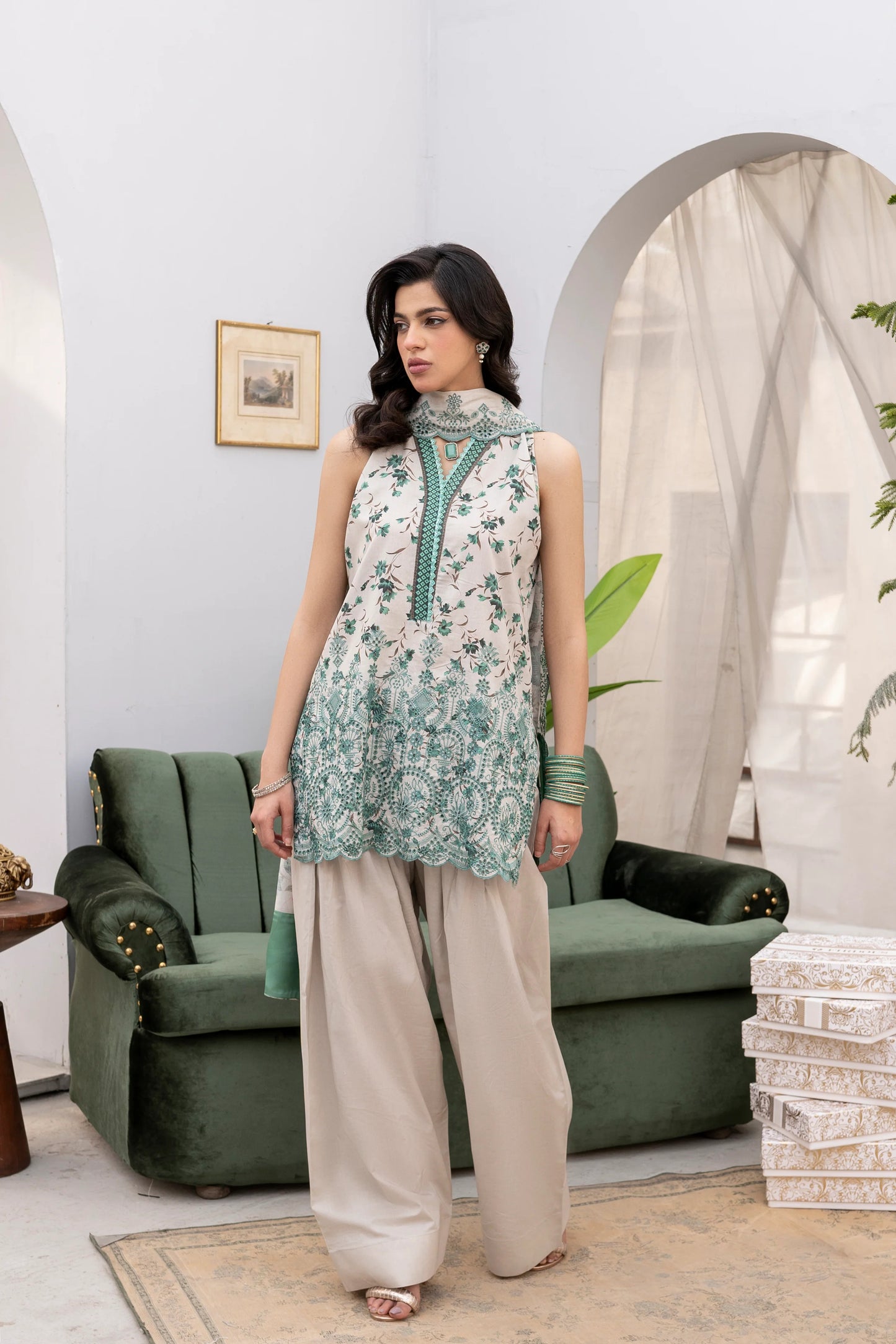 Firdous - Embroidered - Printed - Lawn - 3pc - D778