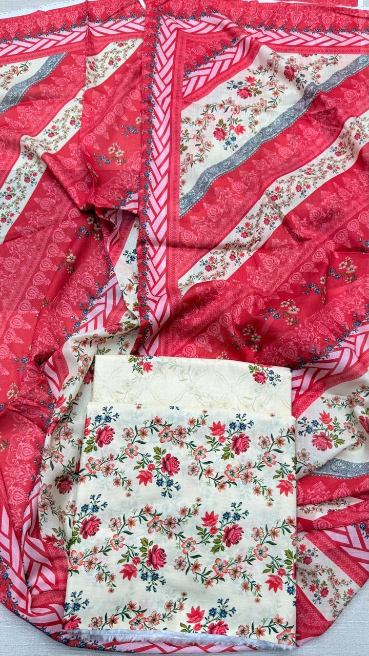 Firdous - Printed - Lawn - 3pc - D129