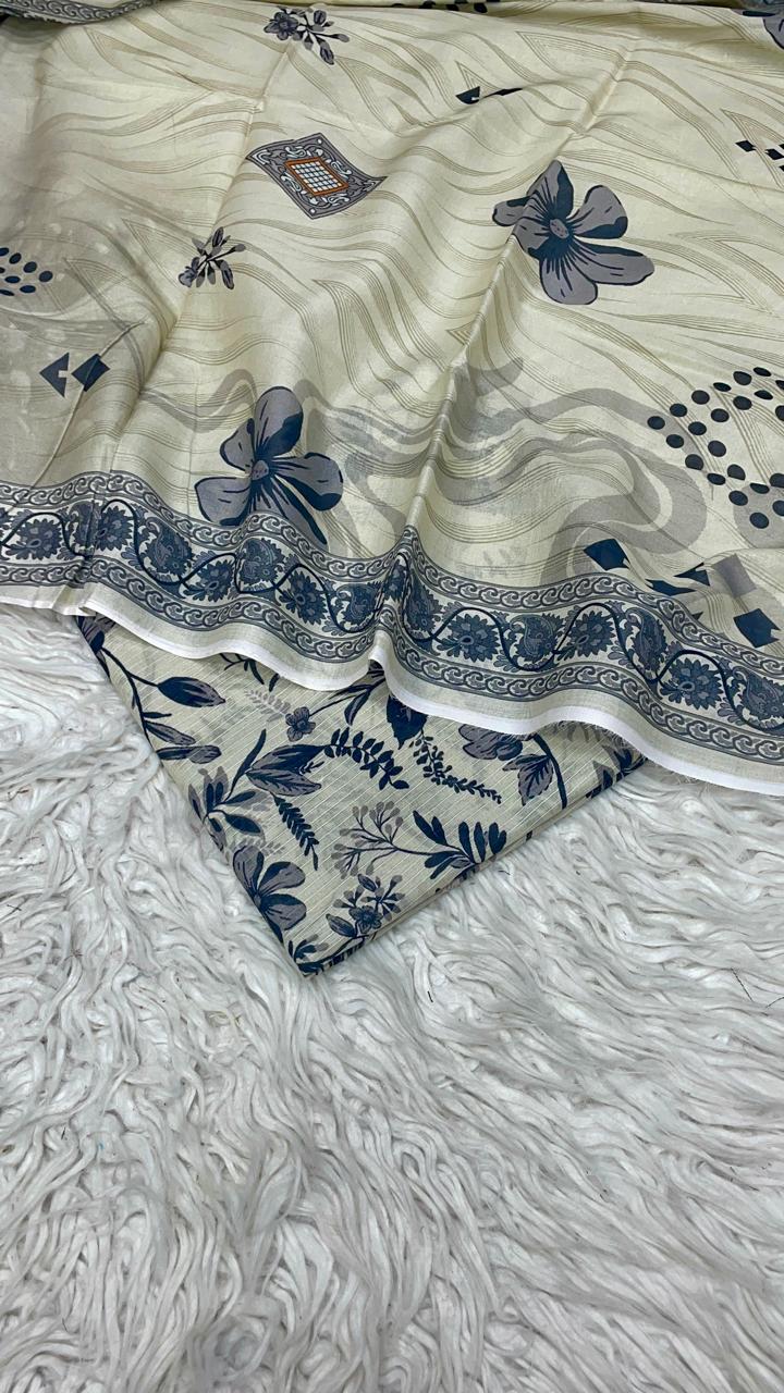 3Pc Sapphire Bana Dora Lawn Suit Vol-0119