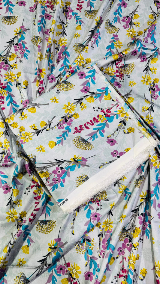 2 PC Linen Allover Unstitched Suit D-30259