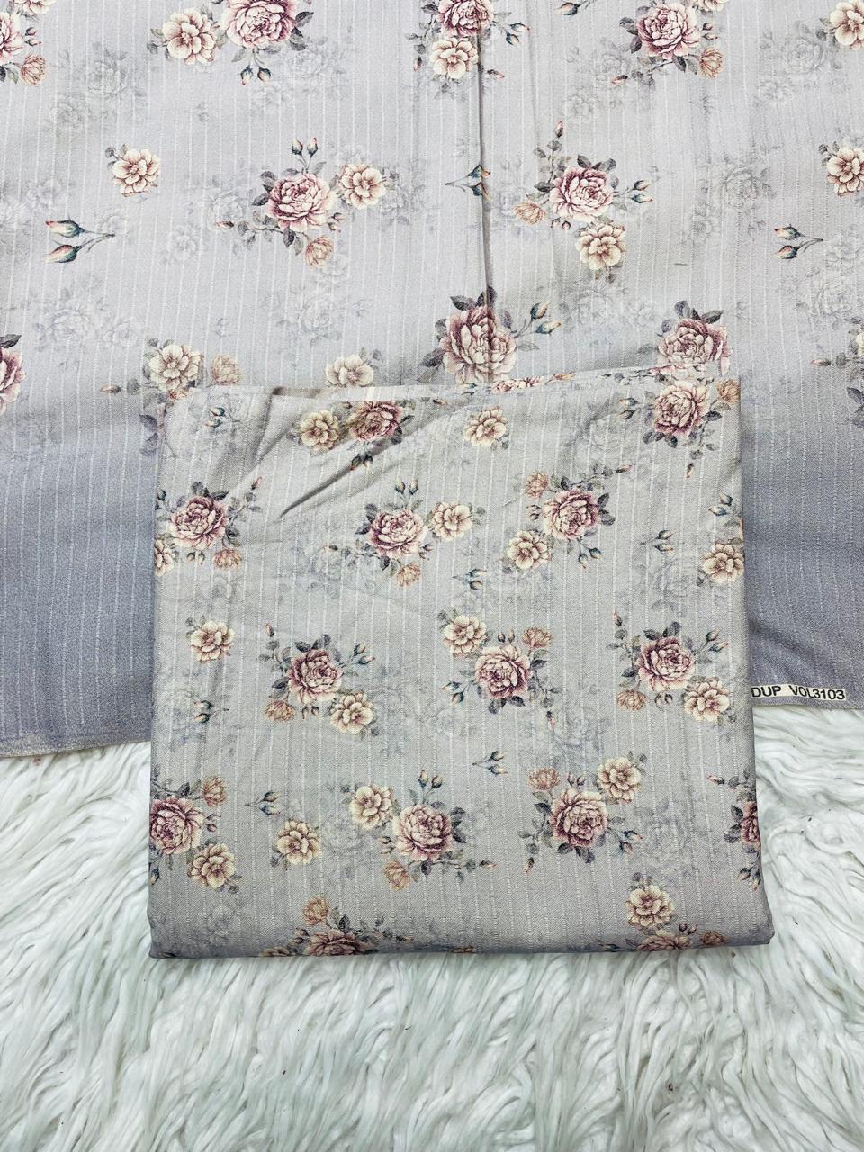 2 PC Dhanak Printed Kameez & Dupatta Unstitched Suit Vol-3103