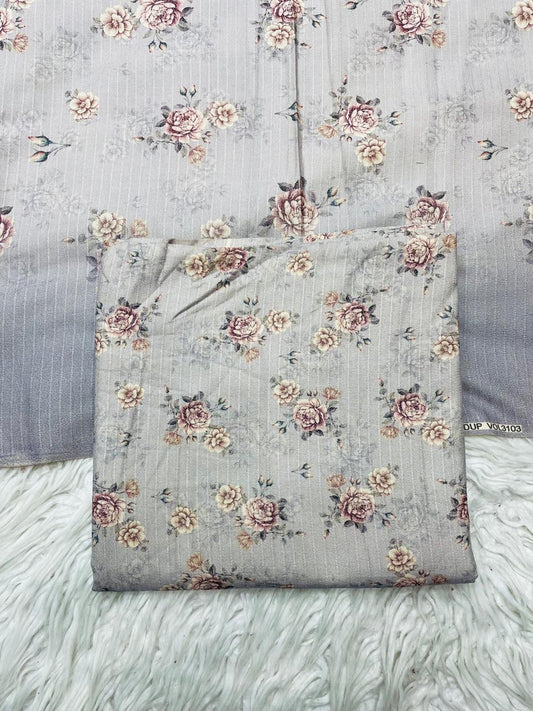 2 PC Dhanak Printed Kameez & Dupatta Unstitched Suit Vol-3103