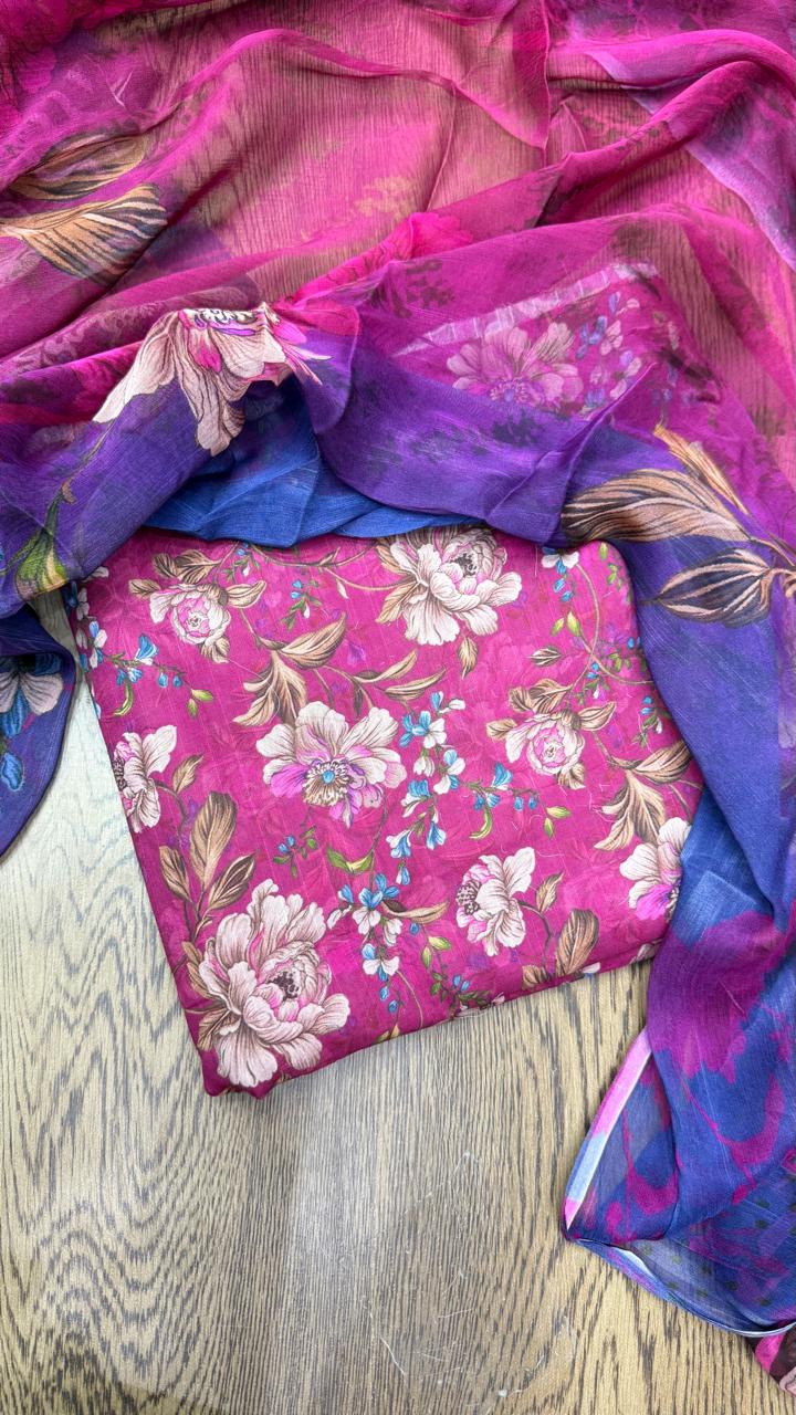 3Pc Luxury Chiffon with Tana Dora - Mystic - Vol-307